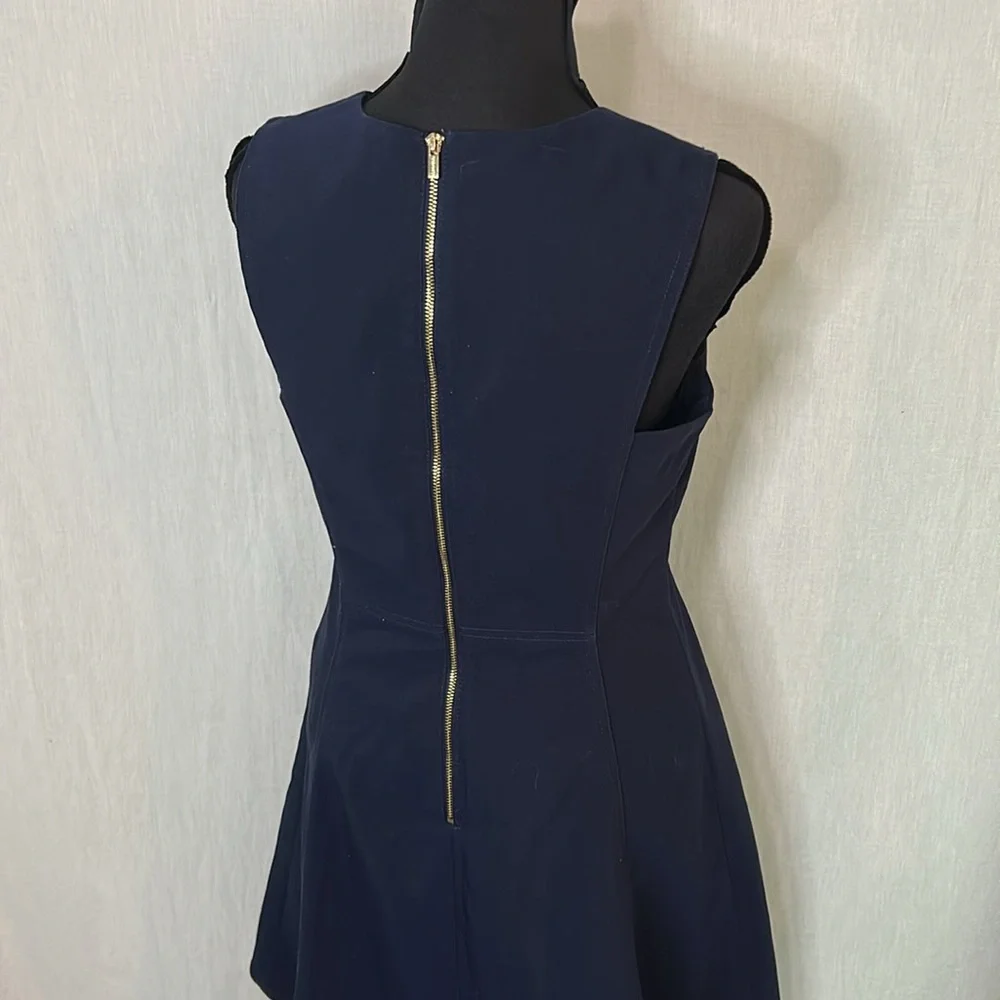 Calvin Klein A-Line Dress - Navy | Size 4 | Sleek & Structured - Picture 3 of 5